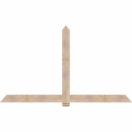 Ekena Millwork Eugene Smooth Timber Gable Bracket, Douglas Fir, 96"W x 56"H x 1 1/2"D x 5 1/2"F, 14/12 Pitch GBW096X56X0206EUG00SDF